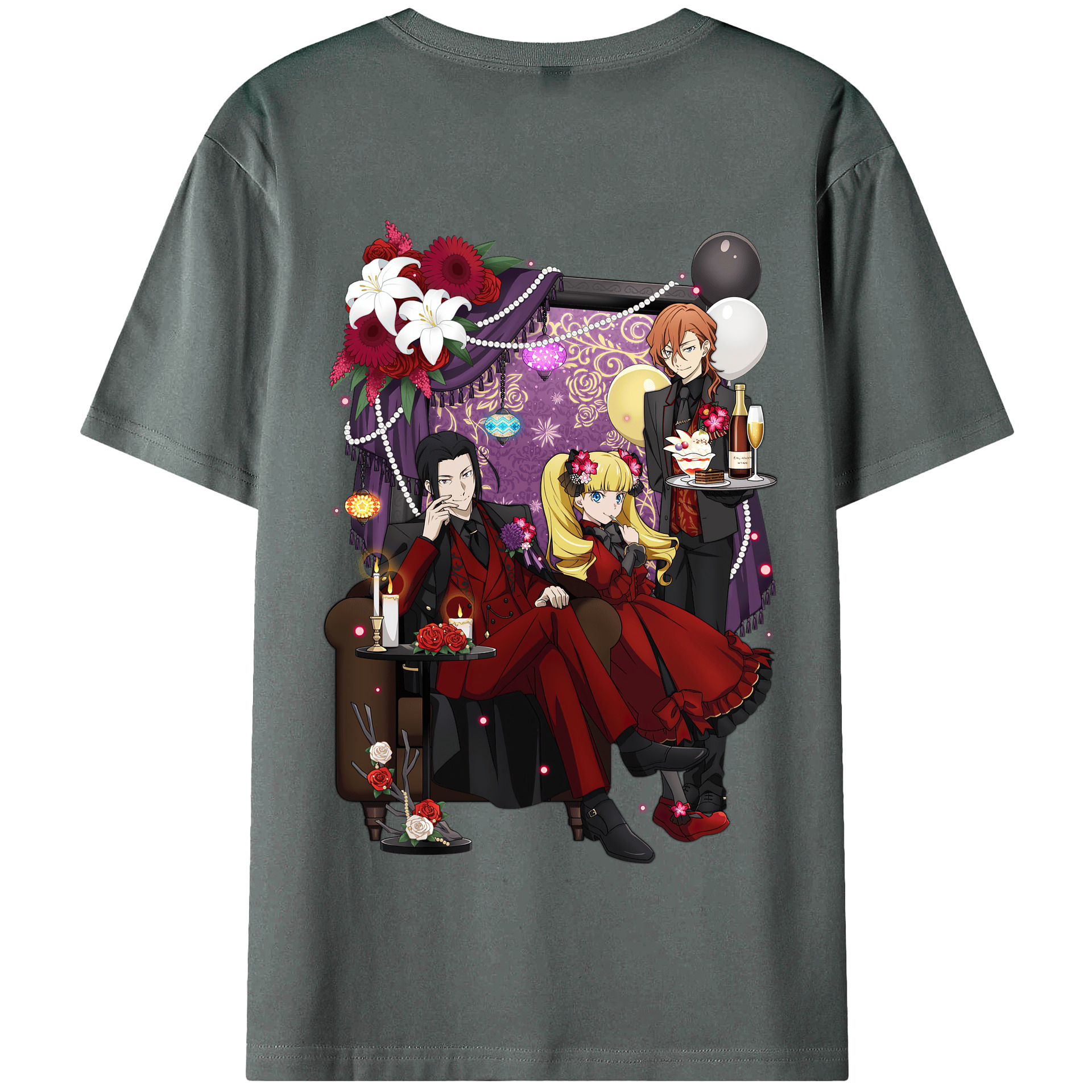 （画像用） 文豪ストレイドッグス Bungo Stray Dogs 綿100％半袖Tシャツ（背面プリント）